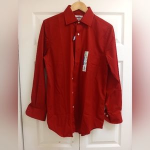 NWT Croft & Barrow Men’s The Easy Care Dress  Shirt Red size 15 32/33